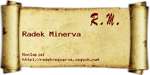 Radek Minerva névjegykártya